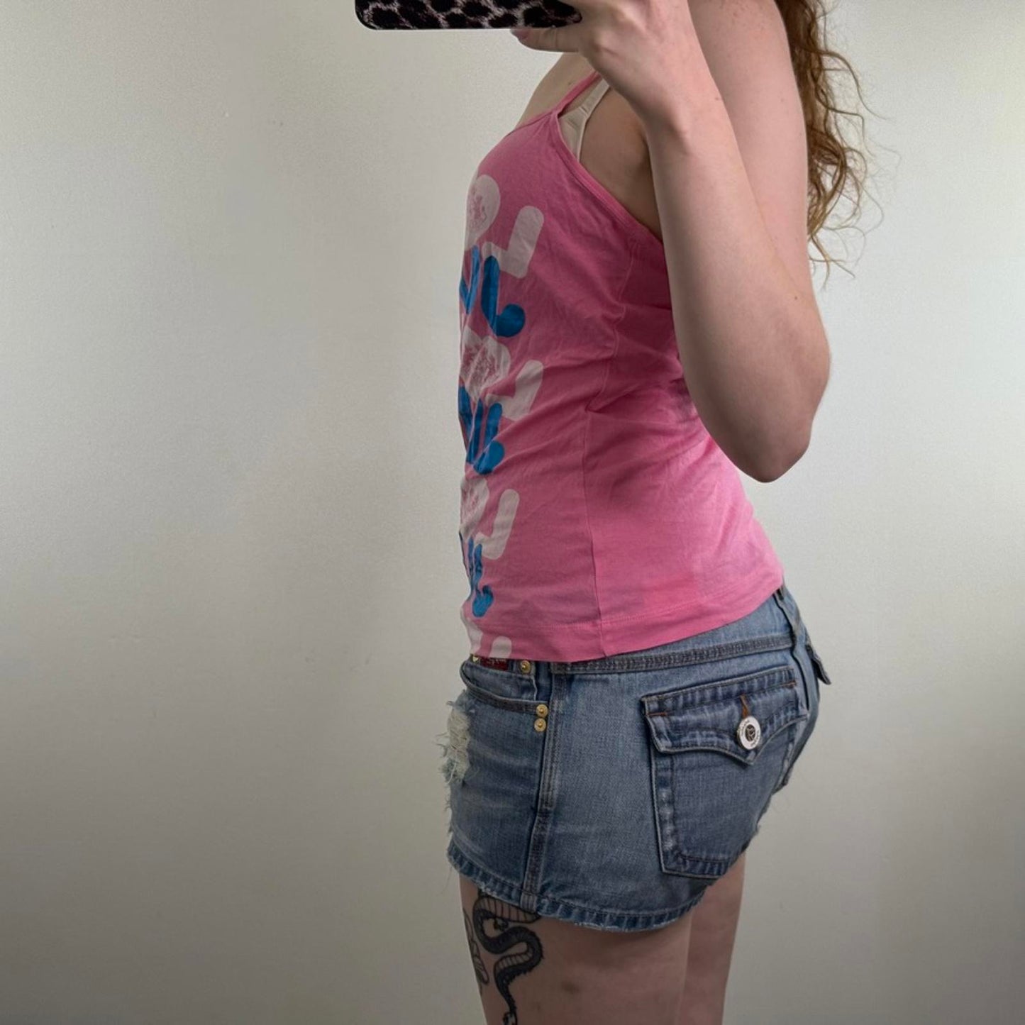 Vintage Juicy Couture cami top love heart pink blue strappy top graphic print