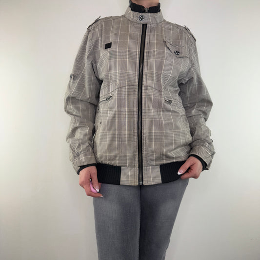 Y2K vintage tartan lightweight zip up jacket