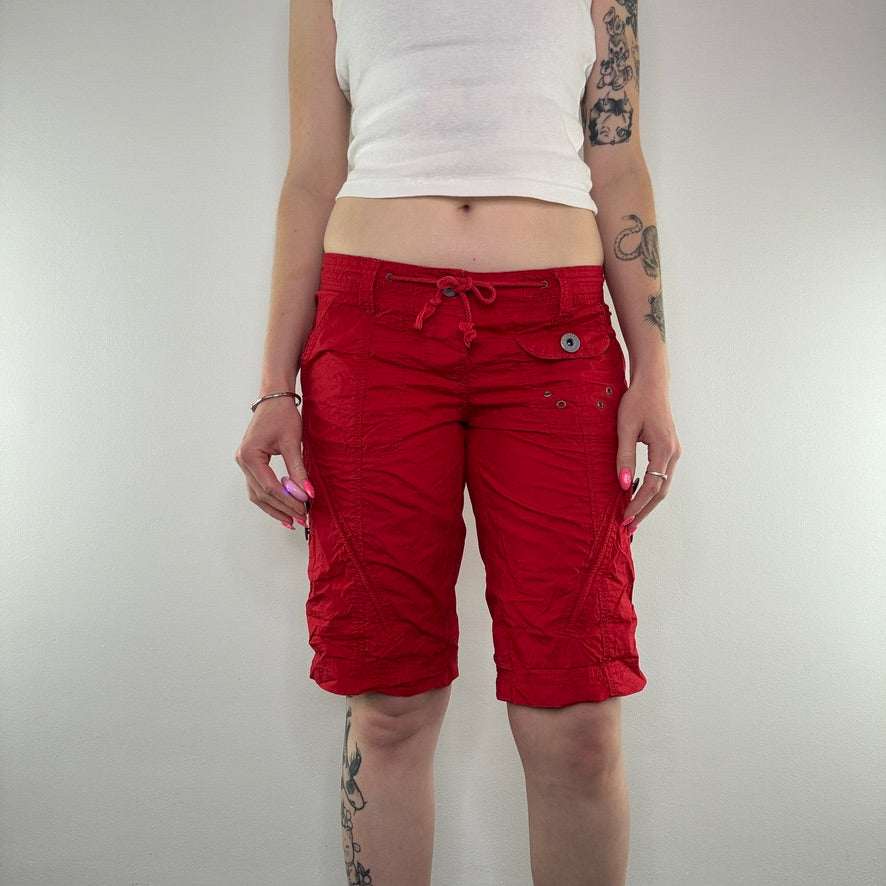 Y2K lace up low rise cargo capris/ shorts