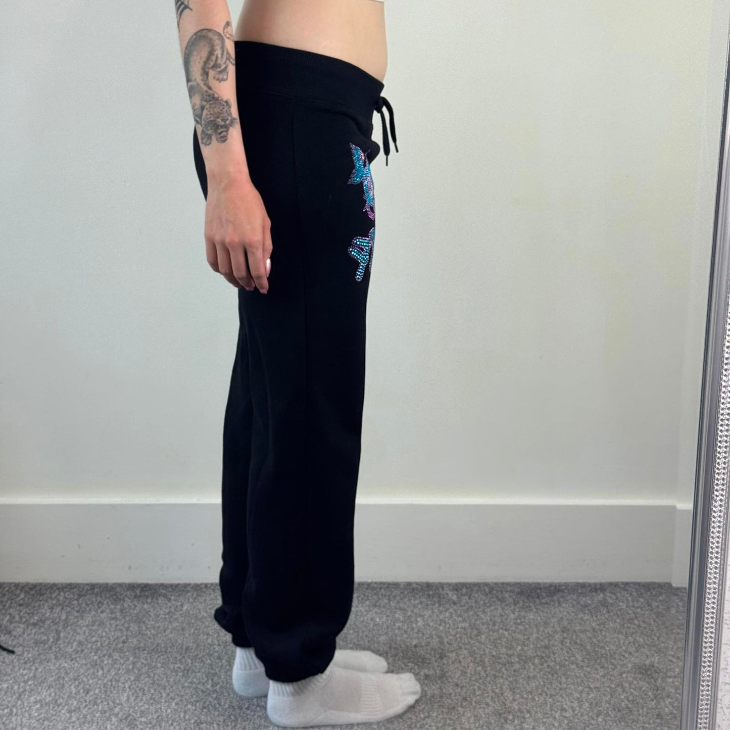 Y2K vintage Punkyfish low rise tracksuit bottoms joggers studded embellished