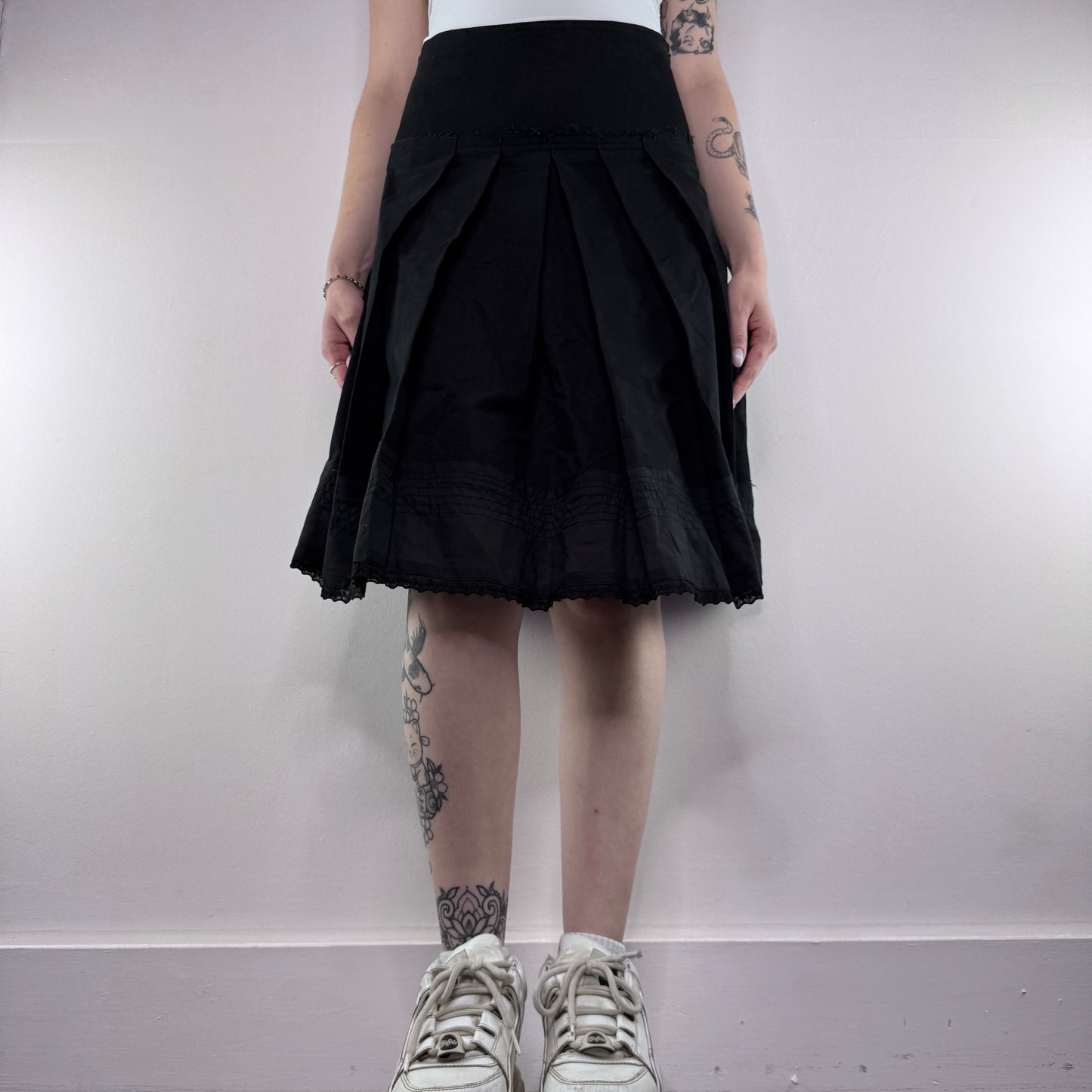 Y2K vintage pleated midi skirt