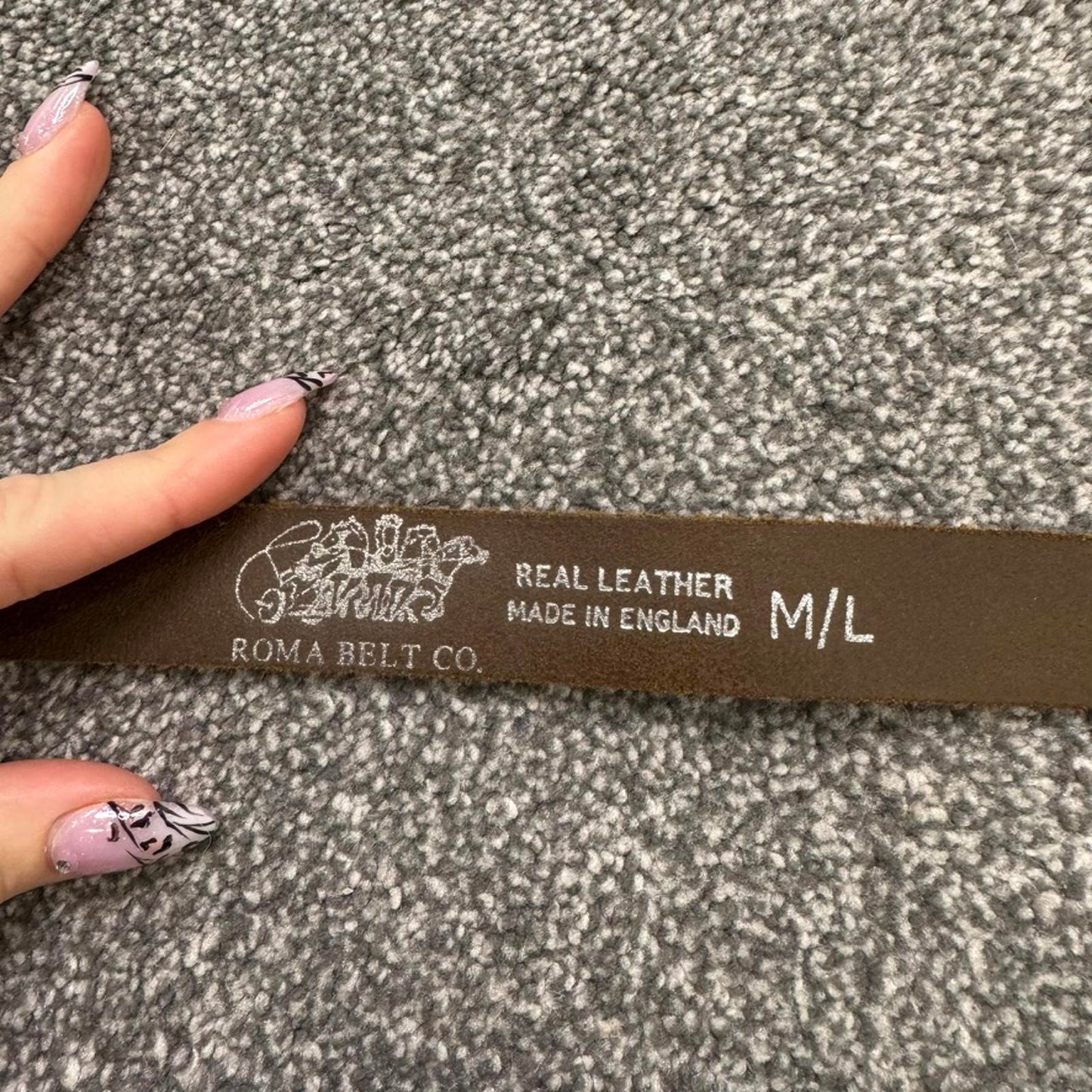 Y2K vintage skinny genuine leather belt graphic print rectangle buckle baby blue