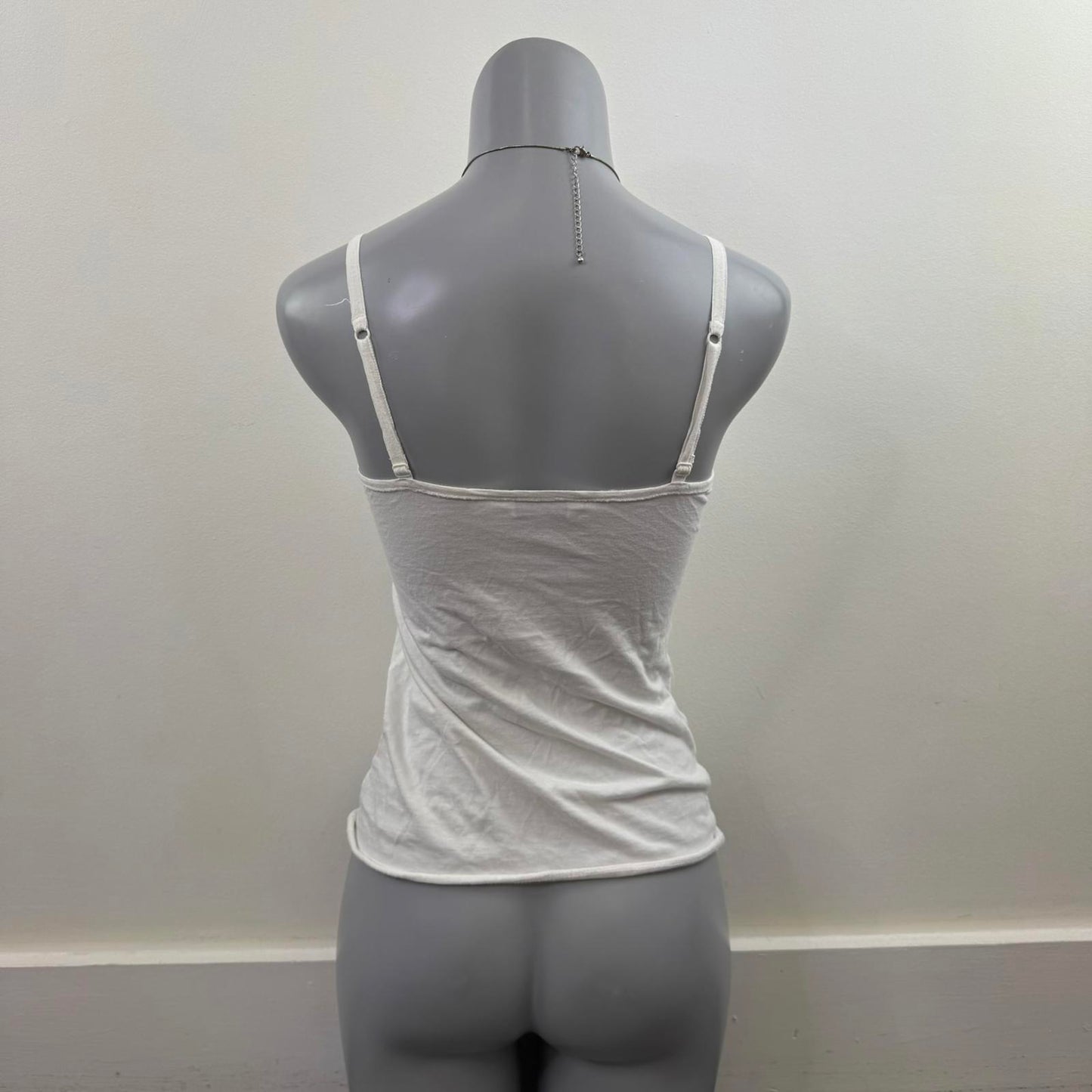 Y2K vintage cami top floral trim v neck stretchy adjustable straps