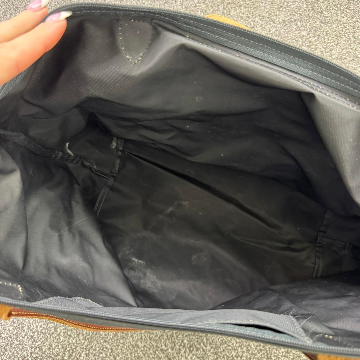 Longchamp large shoulder bag navy brown shopper