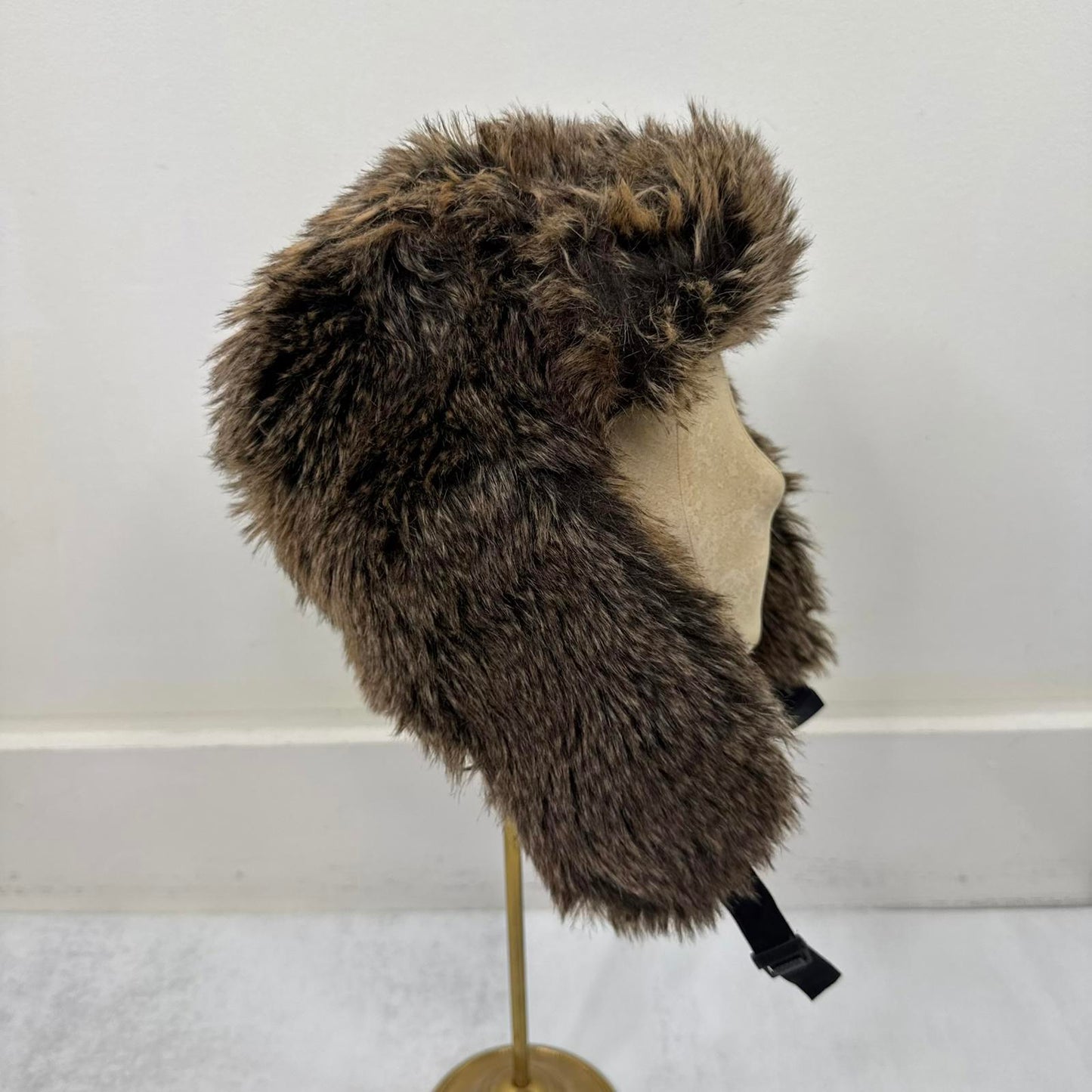 Y2K vintage faux fur trapper hat unisex brown
