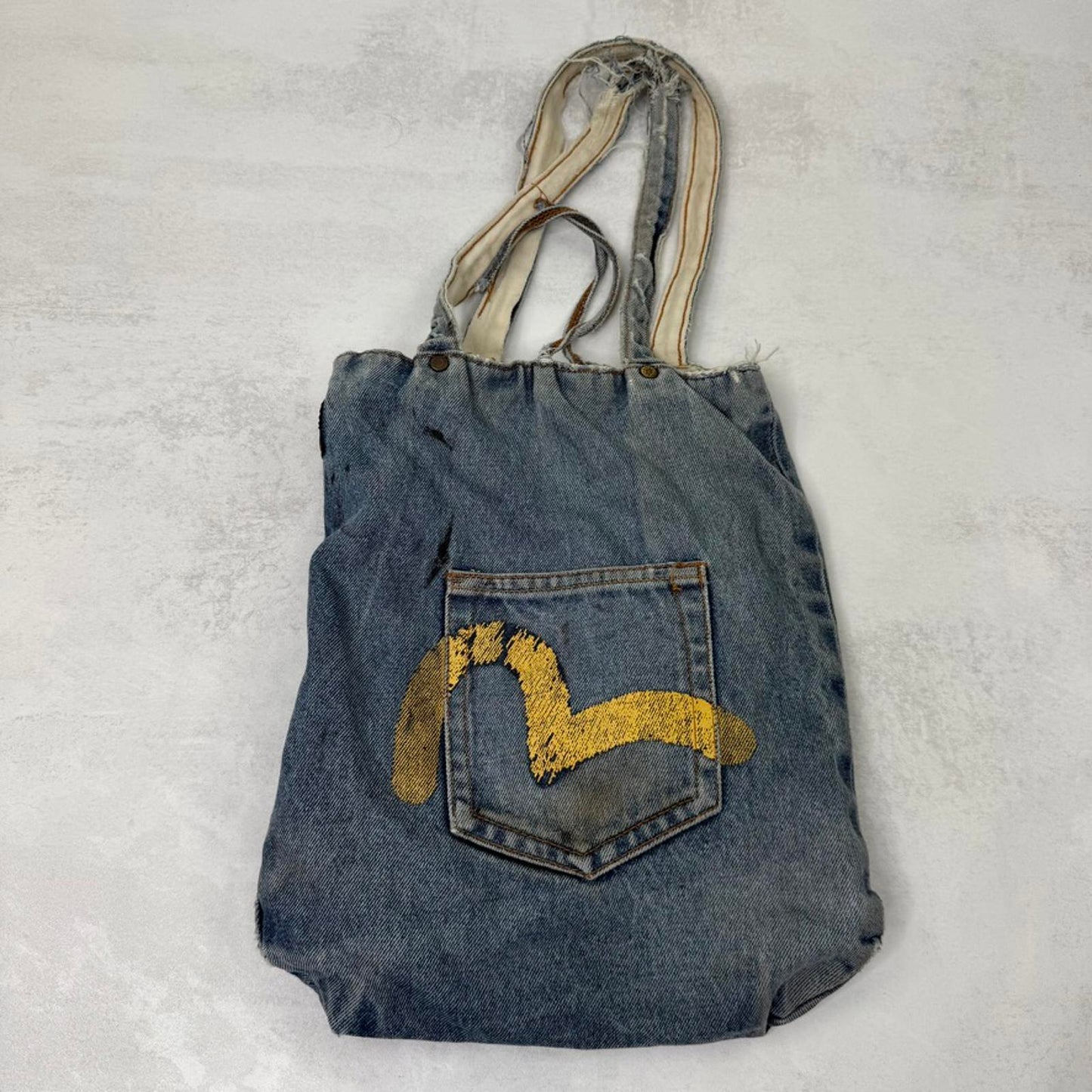 Y2K vintage Evisu shoulder bag tote denim reversible small size