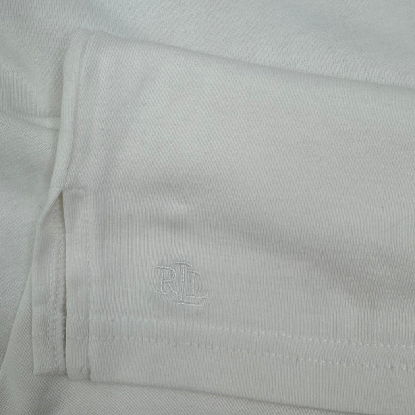 Lauren Ralph Lauren half sleeve top boat neck white logo embroidered