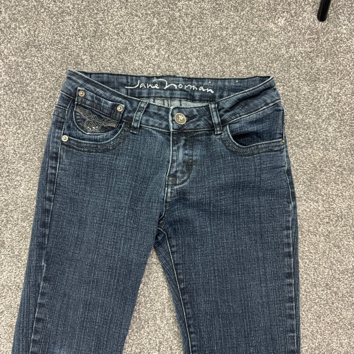 Y2K vintage Jane Norman low rise straight leg jeans rhinestone