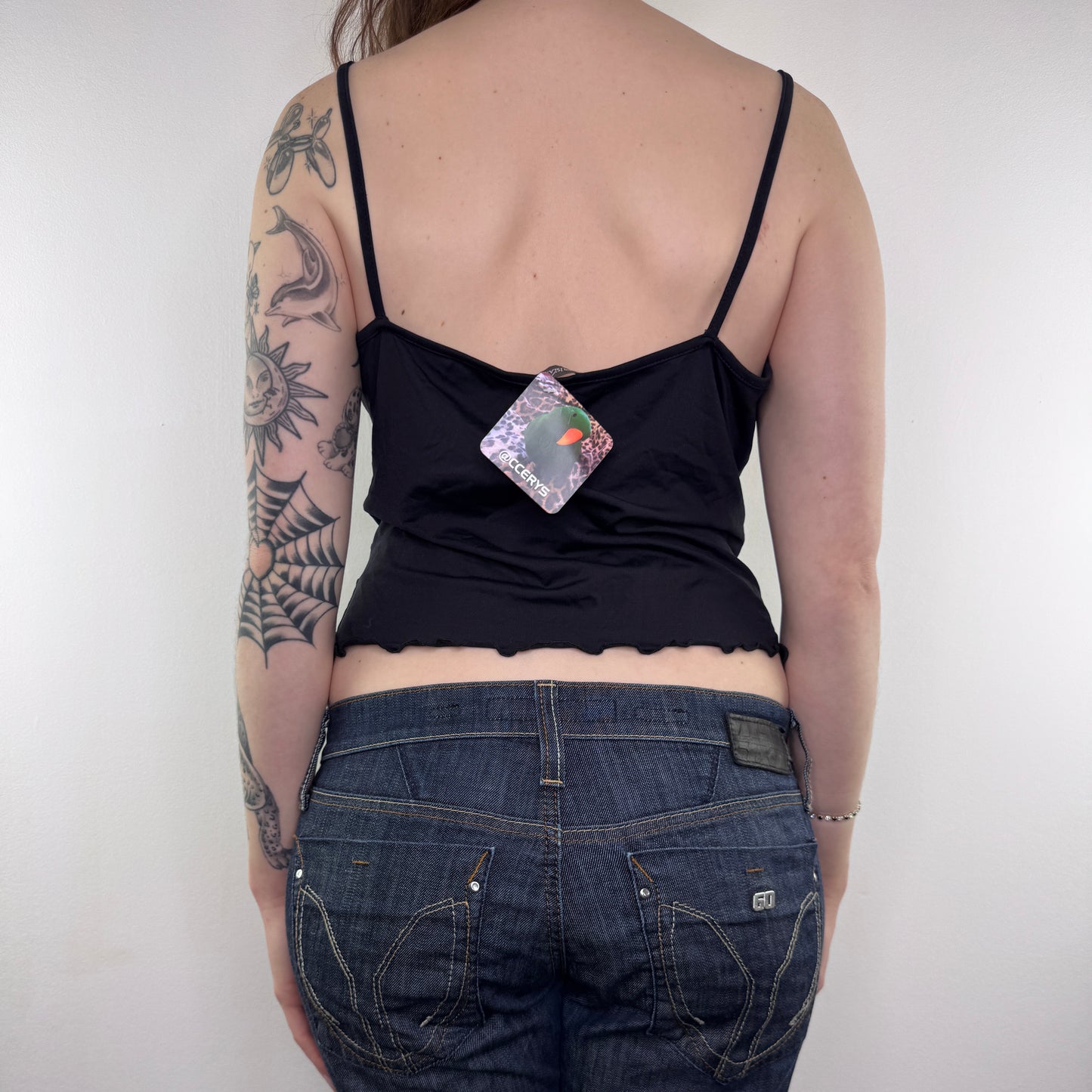 Y2K vintage slinky rhinestone cami top