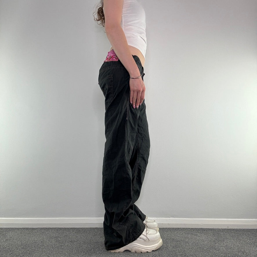 Y2K vintage low rise baggy contrast stitch cargo trousers