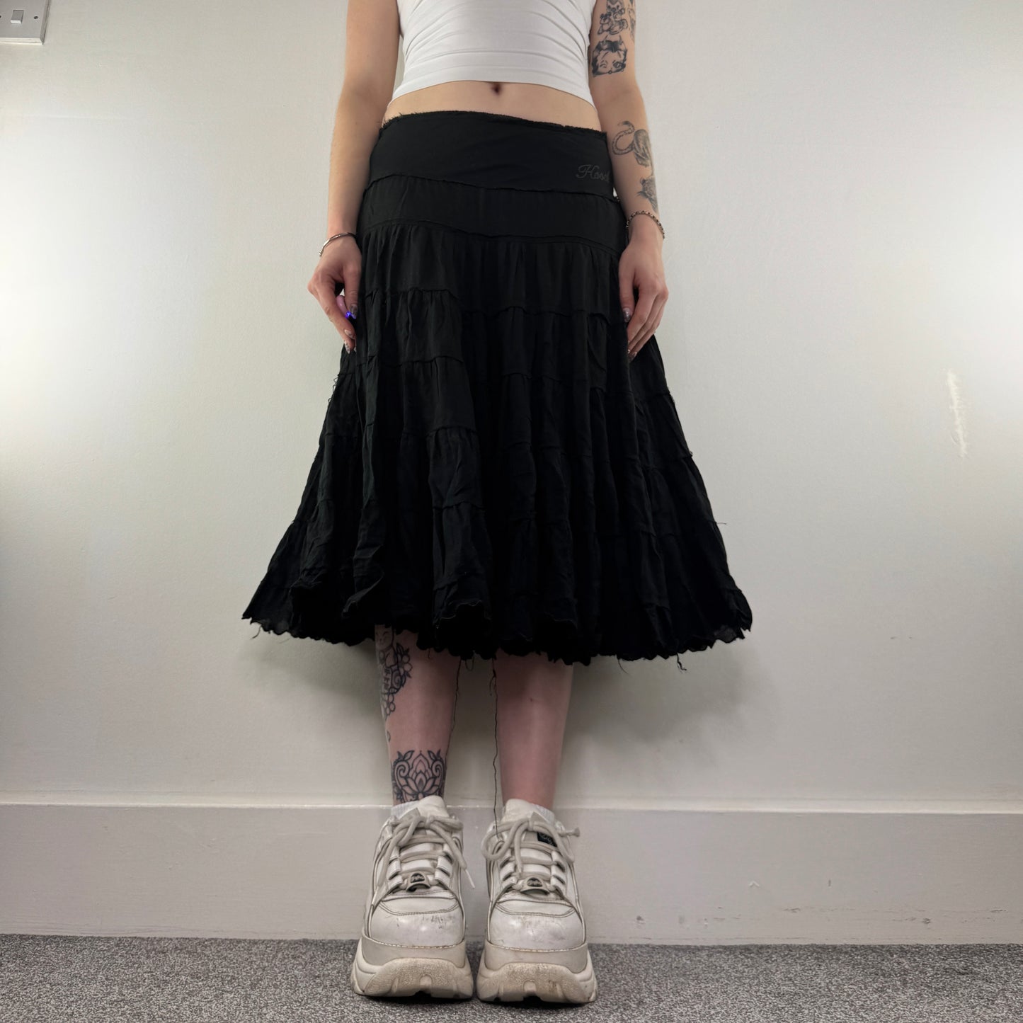 Y2K vintage Hooch tiered midi skirt