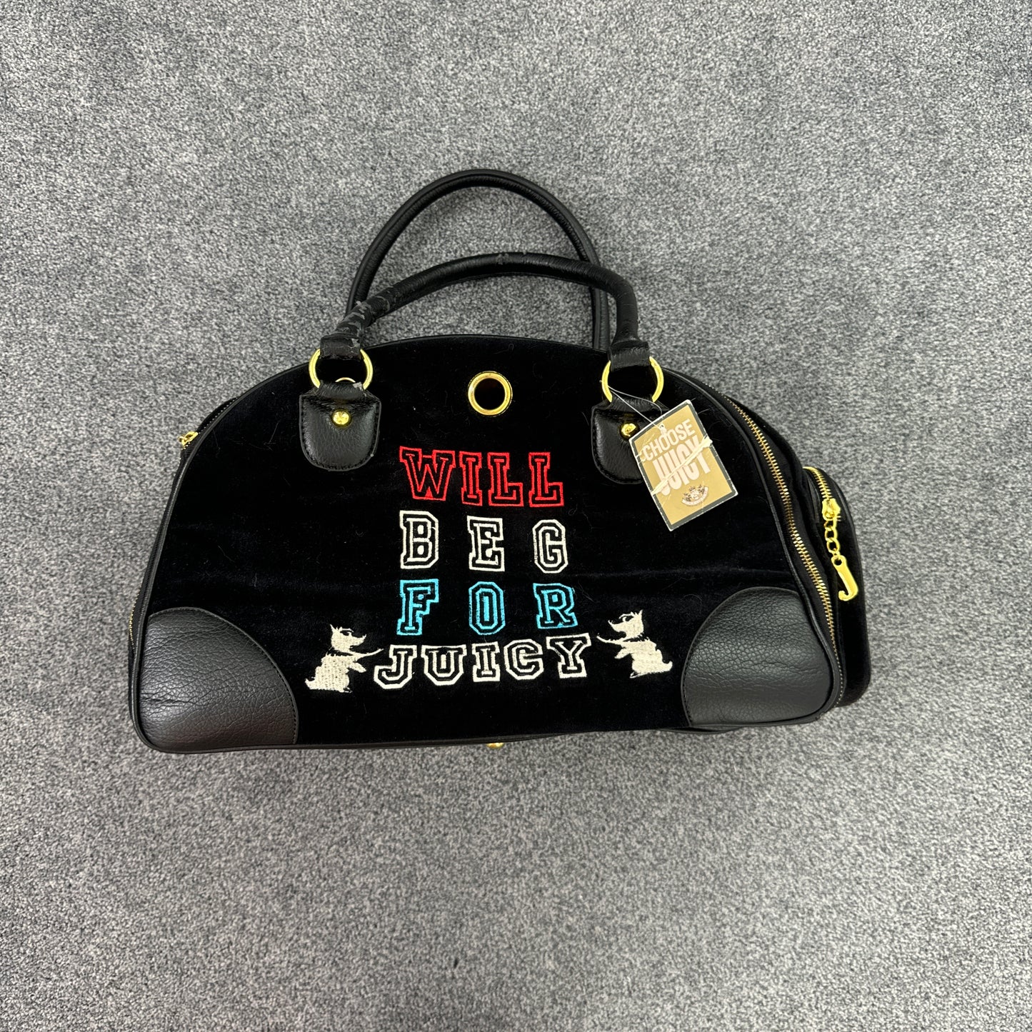 Y2K vintage Juicy Couture pet dog cat travel carrier bag