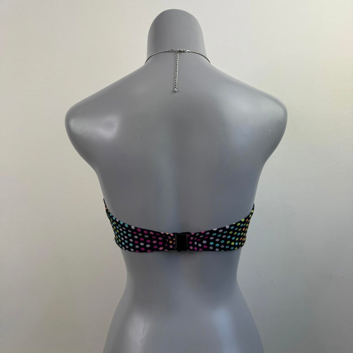 Y2K vintage strapless polka dot bikini top underwire light padding 32DD