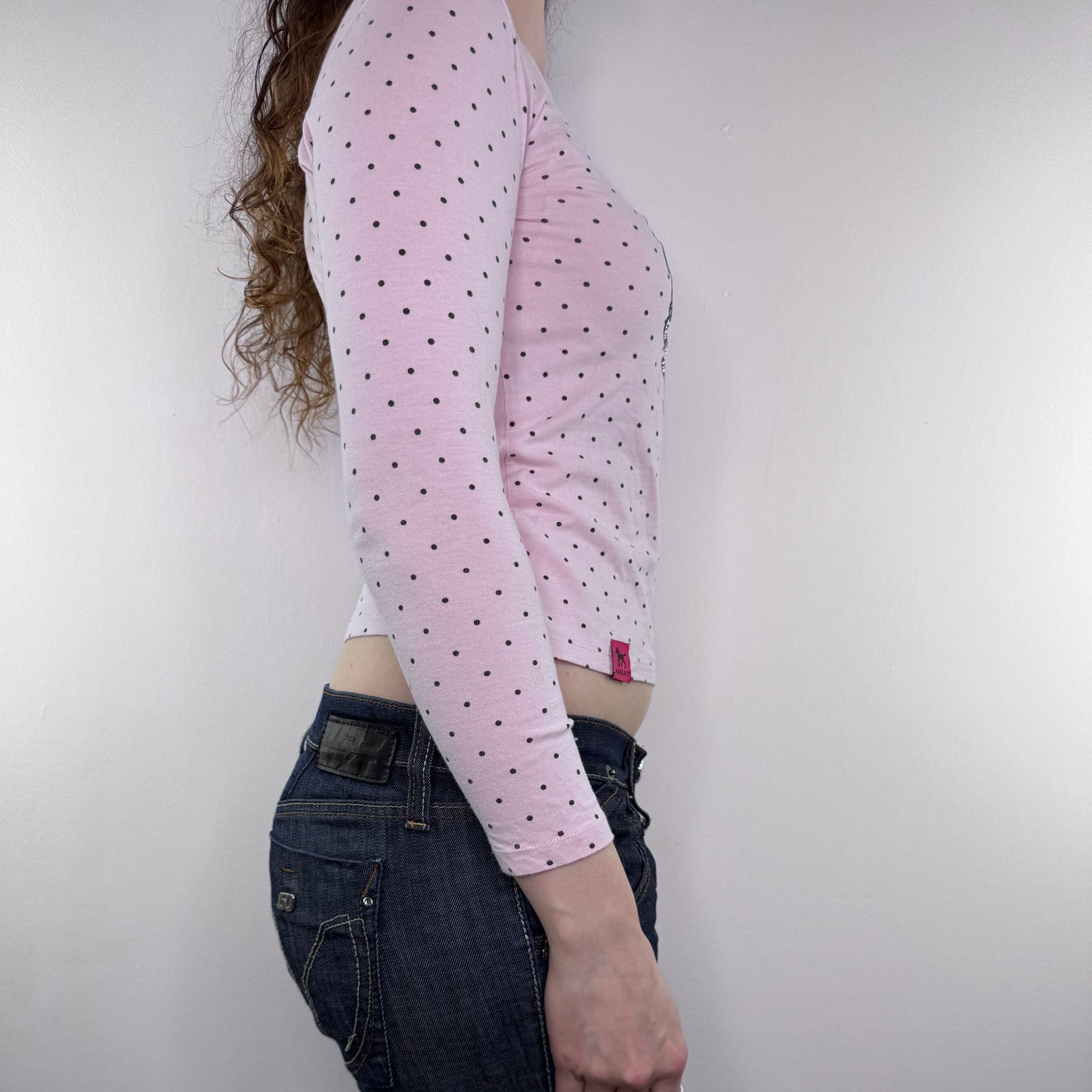 Ariat polka dot studded long sleeve top