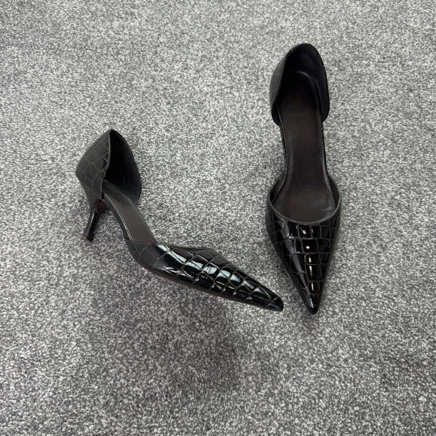Y2K vintage crocodile print pointed toe heels