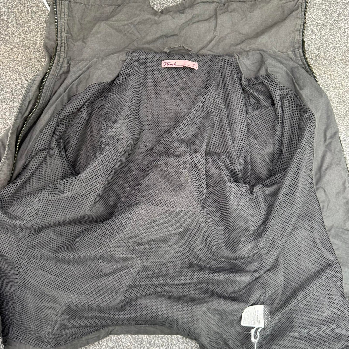 Y2K vintage Hooch lightweight zip up jacket cargo utility zippers high roll neck