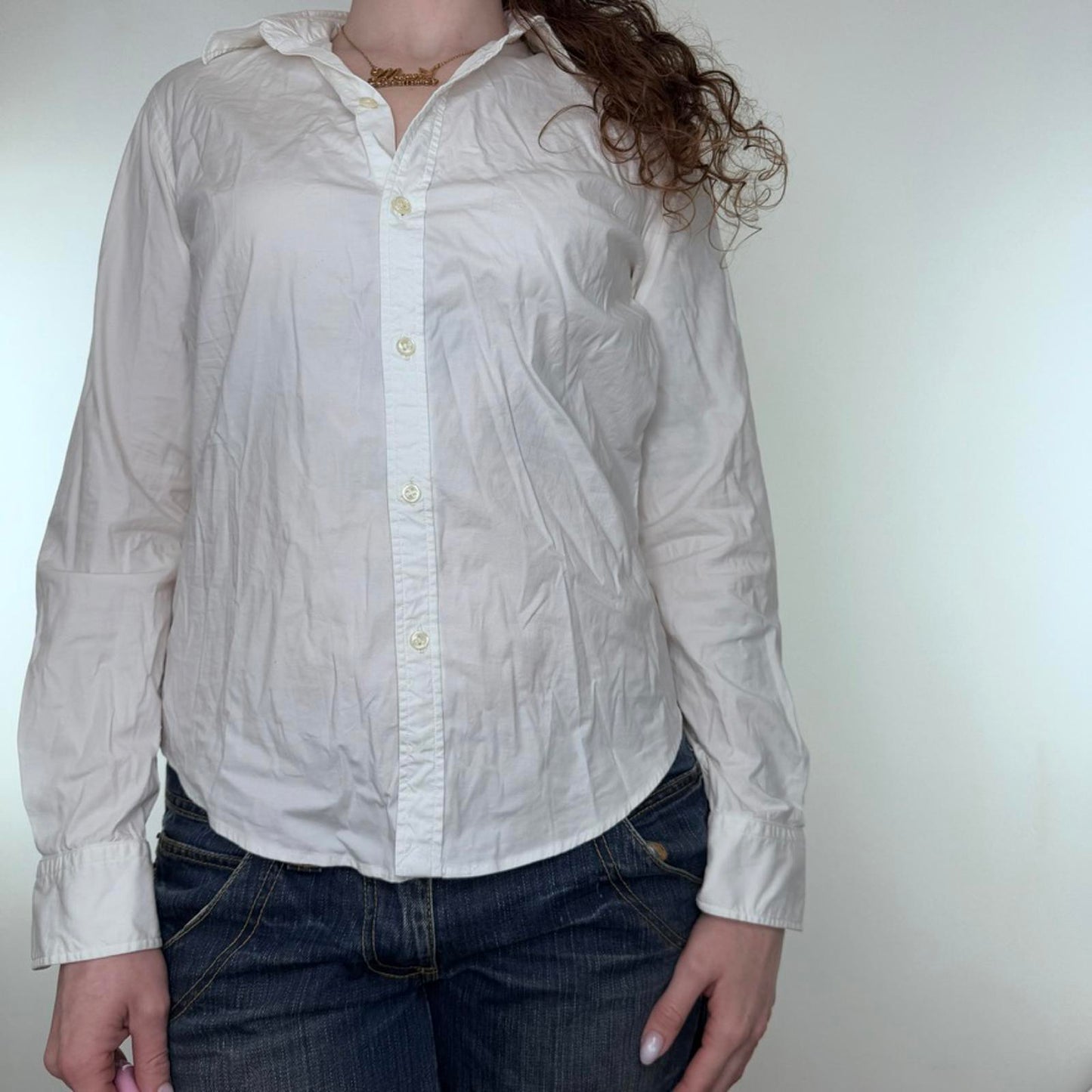 Y2K vintage Ralph Lauren Sport button up stretchy blouse shirt long sleeve