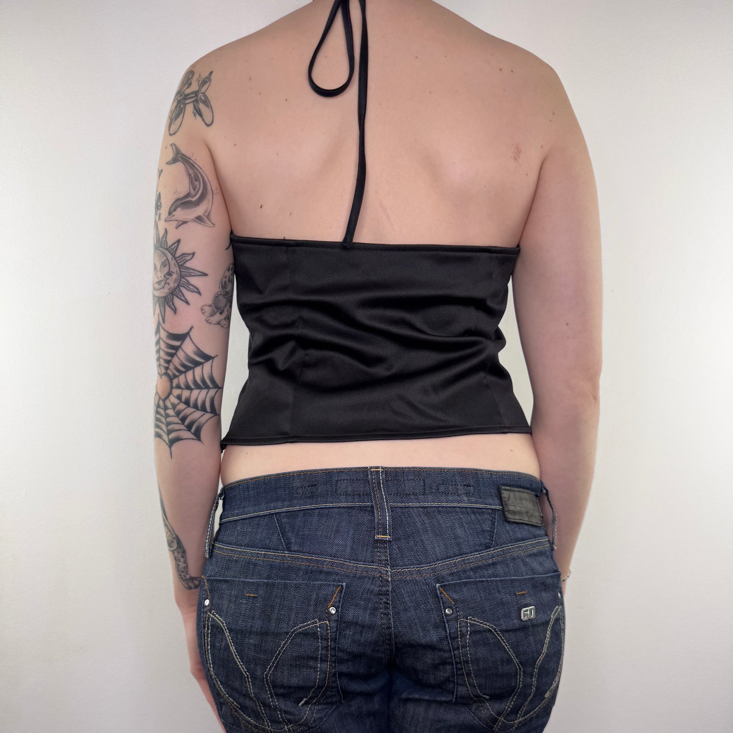 Y2K vintage rhinestone halter neck top