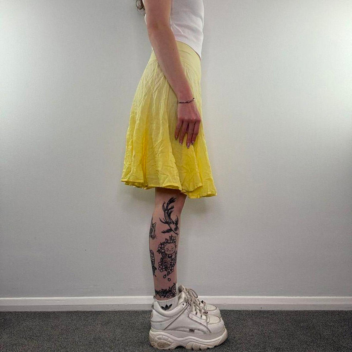 Y2K vintage summer ombre floaty midi skirt knee length a line flowy beach