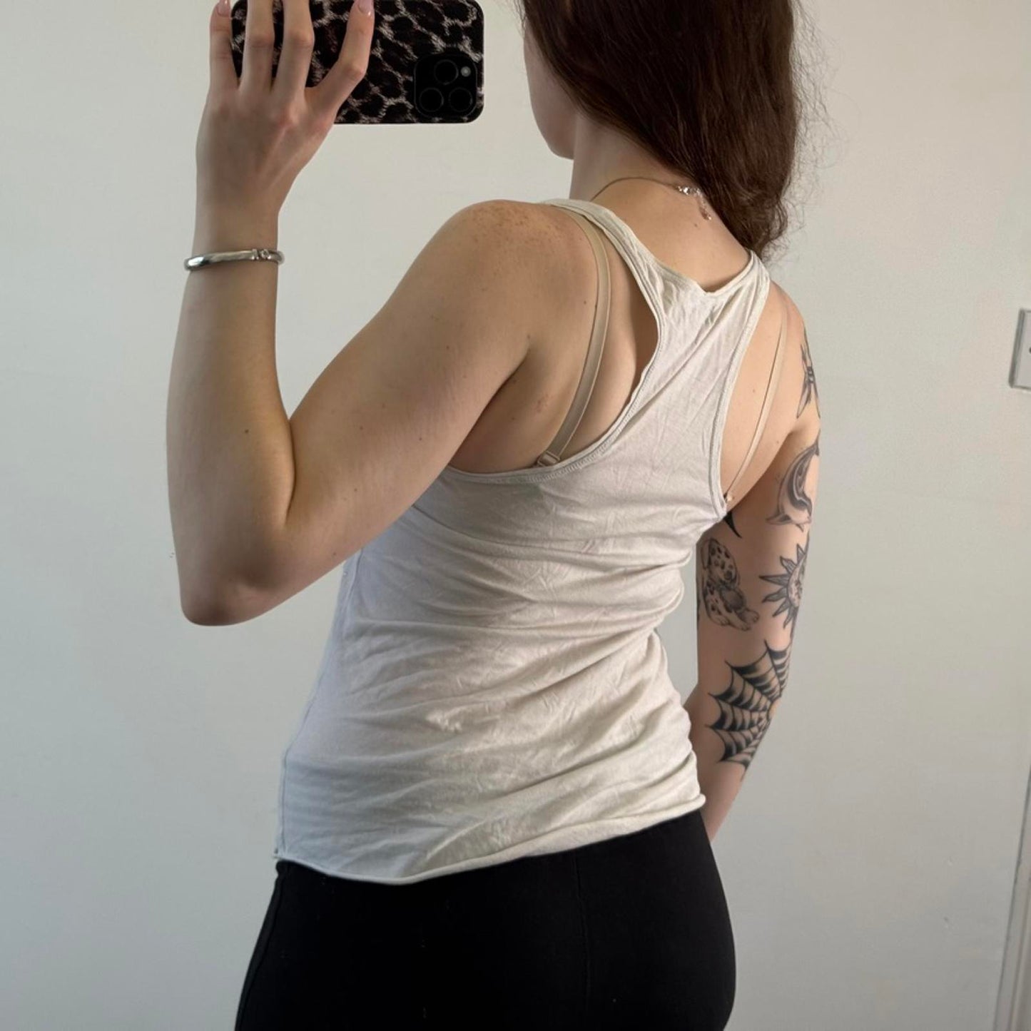 Y2K vintage tattoo graphic print rhinestone baggy tank top