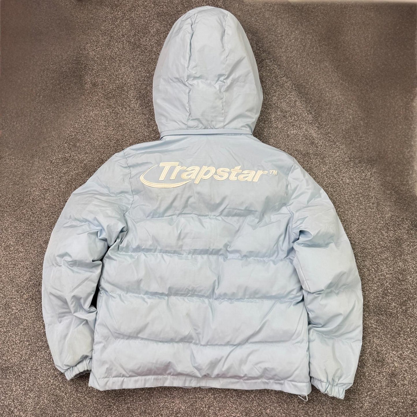 Trapstar puffer jacket coat with hood baby ice blue