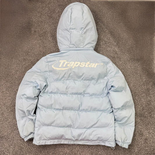 Trapstar puffer jacket coat with hood baby ice blue