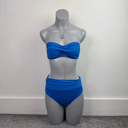 Y2K vintage strapless hipster high waist leg matching bikini set ruched