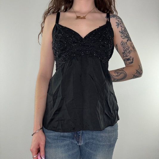 Y2K floaty beaded cami top