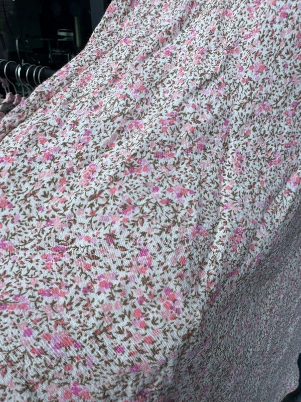 Y2K vintage maxi skirt a line ditsy floral pink