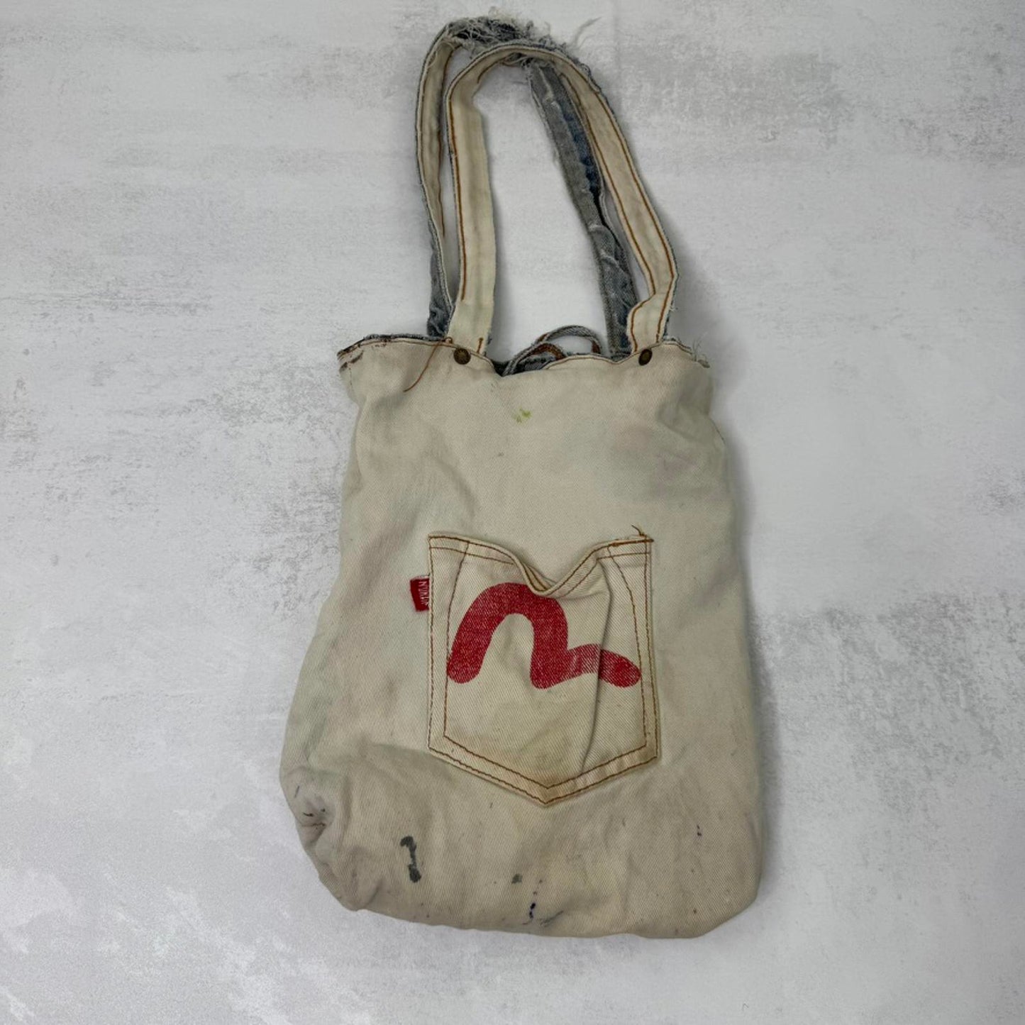 Y2K vintage Evisu shoulder bag tote denim reversible small size