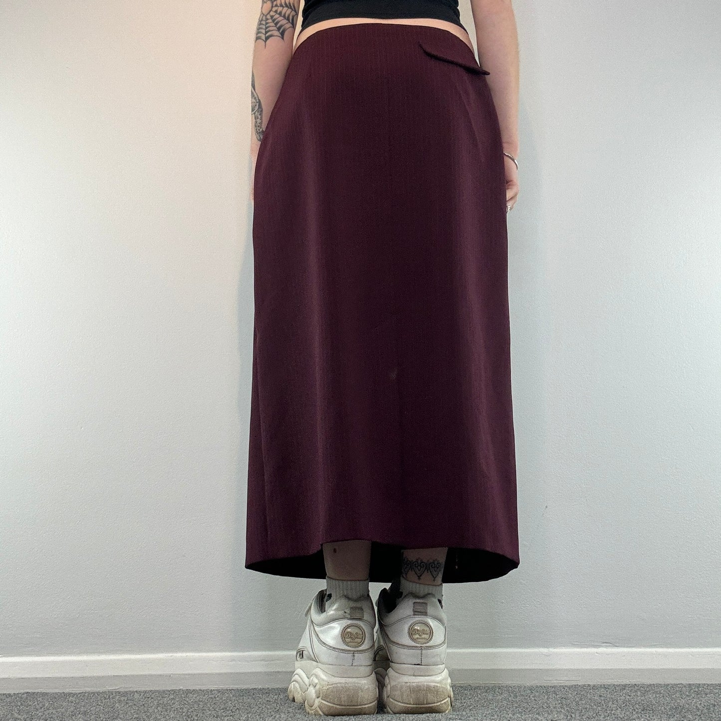 Y2K pinstripe maxi skirt