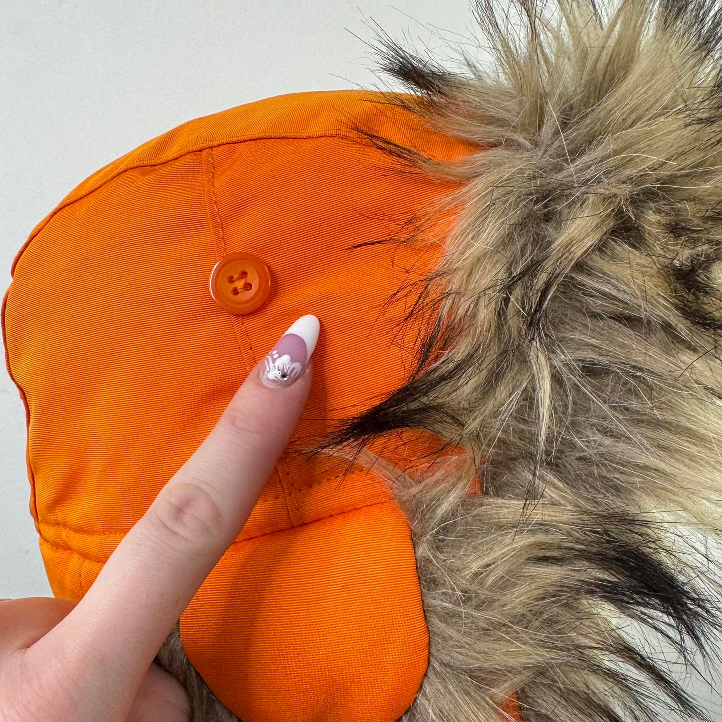 Fjallraven Nordic heater hat faux fur trapper safety orange unisex