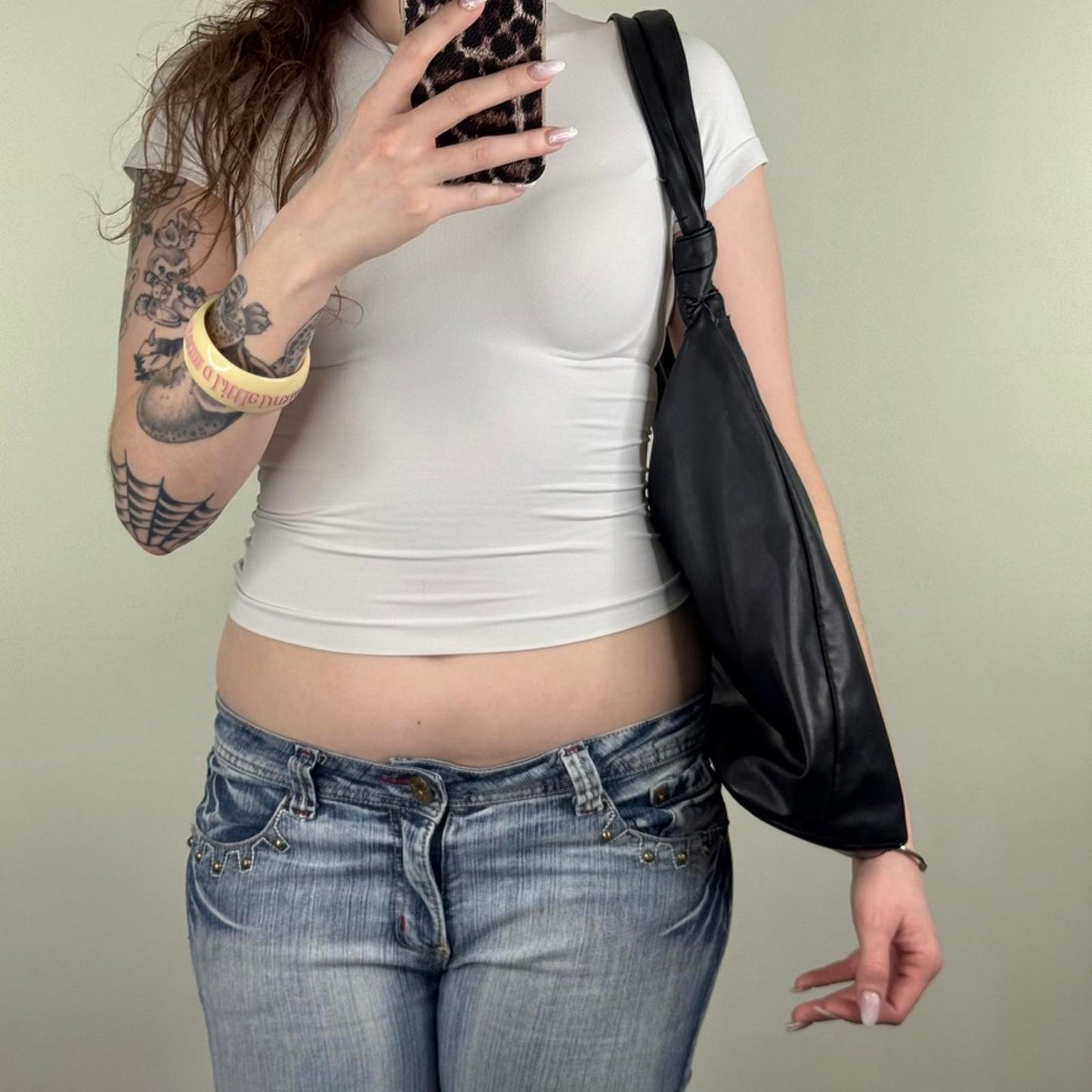 DKNY shoulder bag faux leather slouchy large black