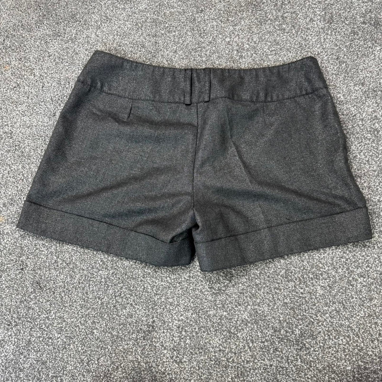 Y2K vintage sparkly glitter mid rise chino mini shorts with big button belt loop
