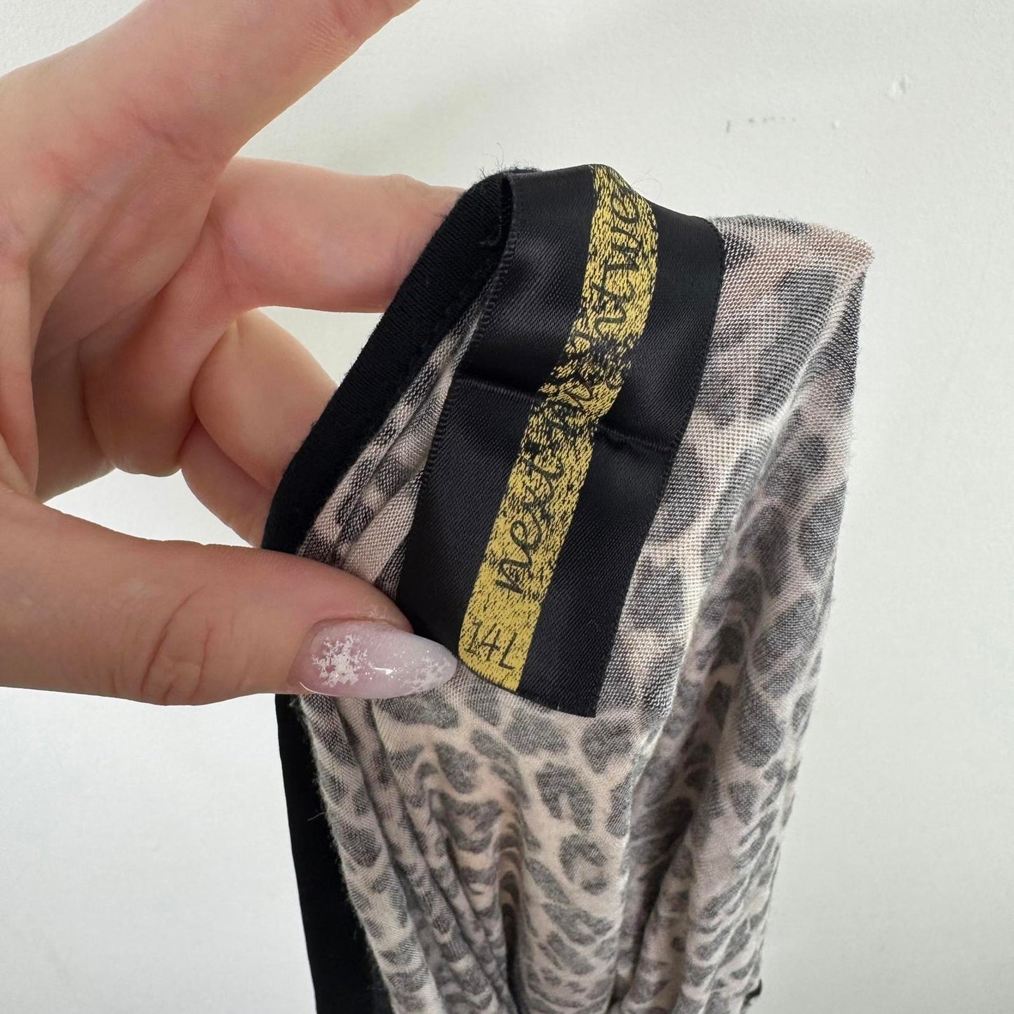 Y2K vintage leopard cami top oversize bow tank print ruffle bust v neck