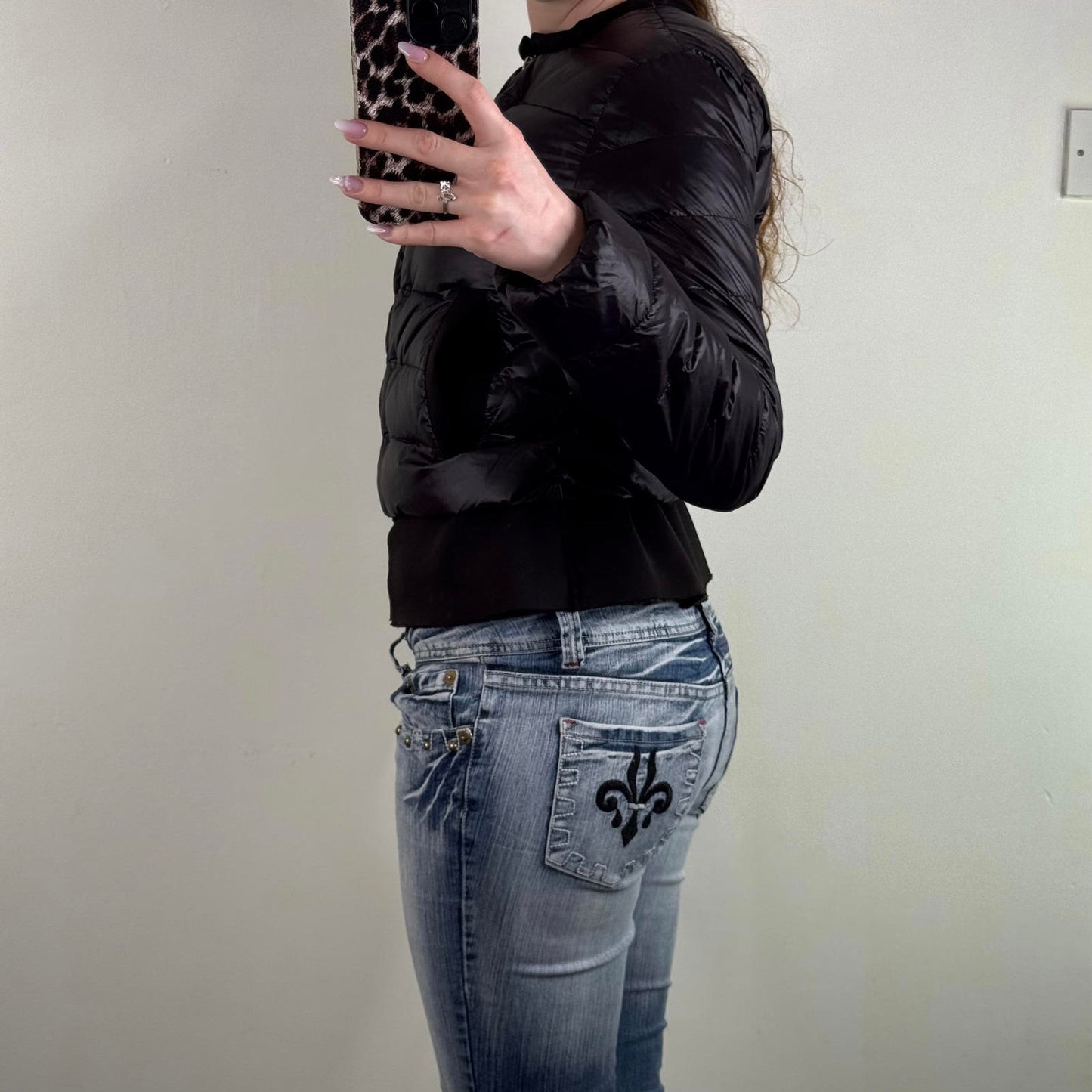 maje puffer jacket coat padded zip up round neckline quilted feather down