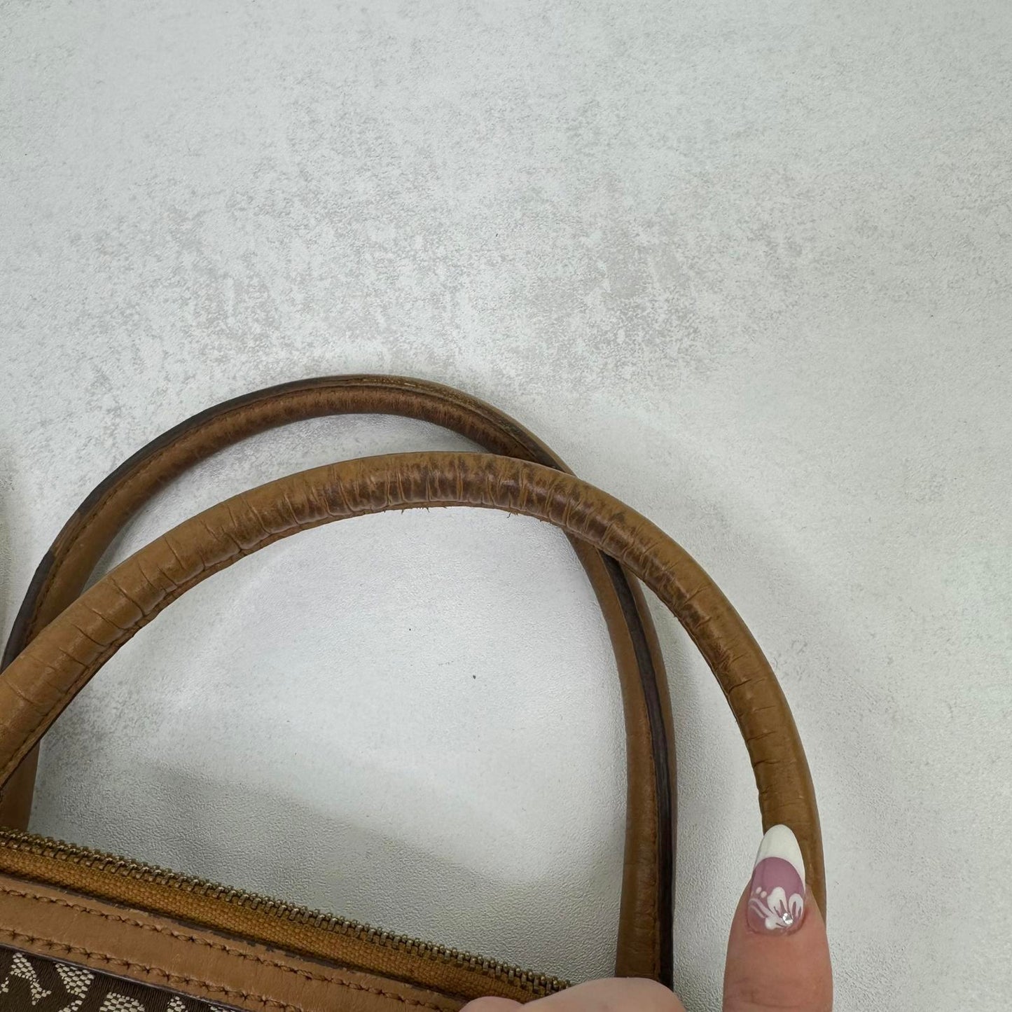 DKNY crossbody bag handbag canvas faux leather large