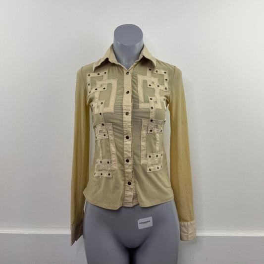 Y2K vintage sheer stretchy long sleeve shirt