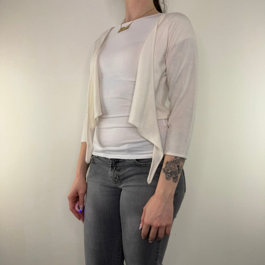 Y2K vintage front tie fine knit cardigan