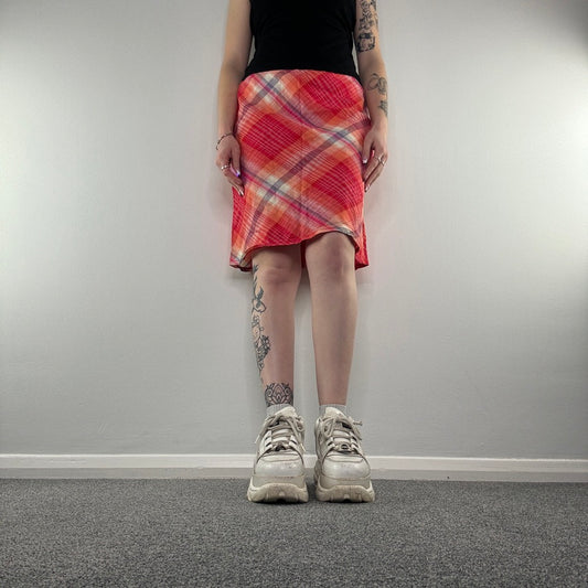 Y2K tartan midi skirt