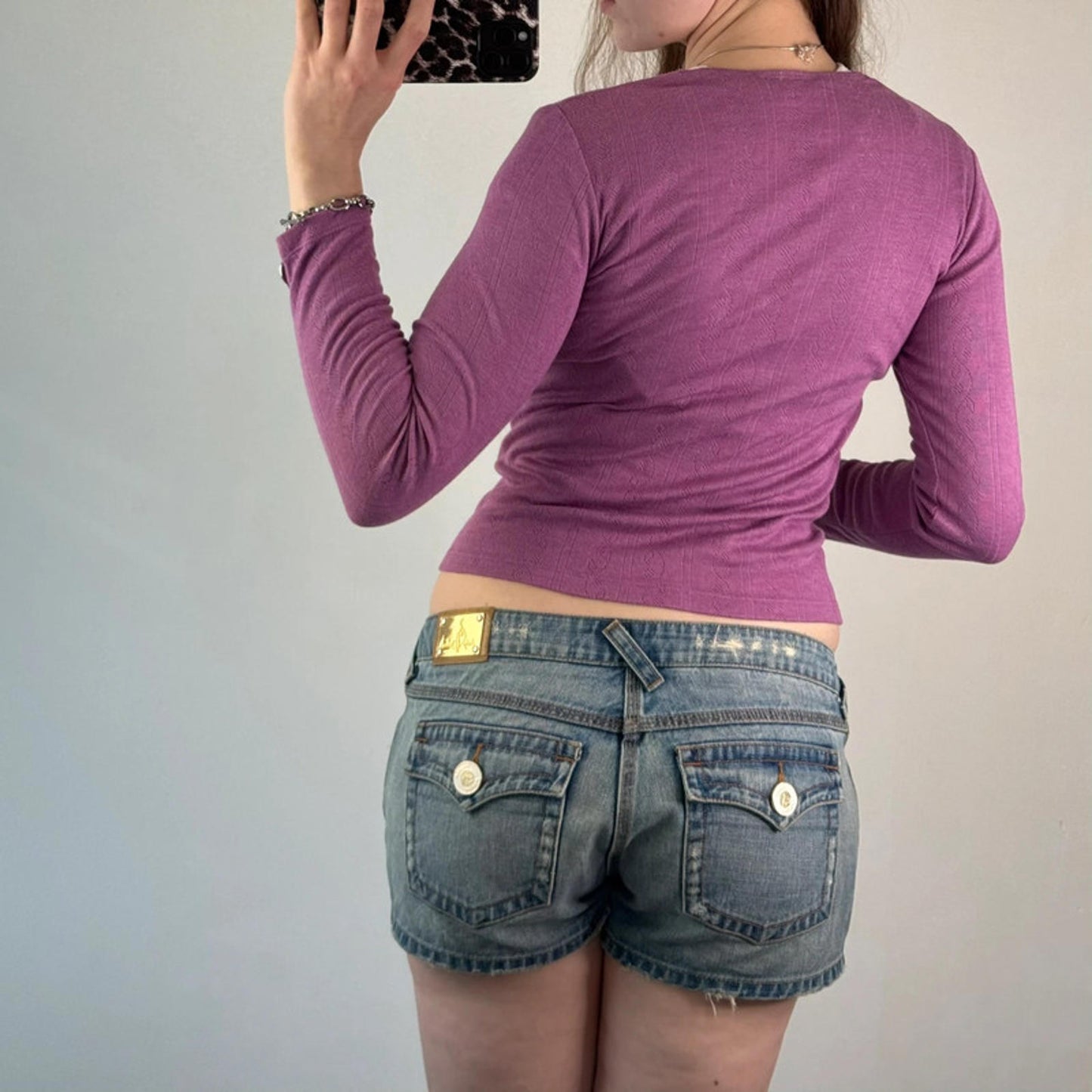 Y2K vintage fine knit button up lace trim long sleeve cardigan v neck fitted