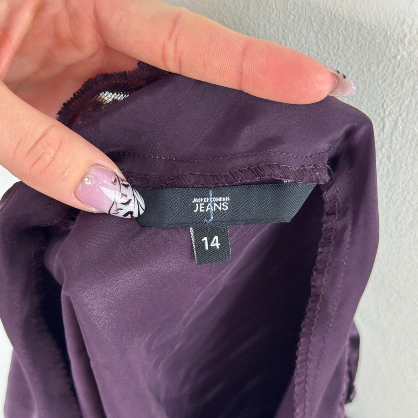 Y2K vintage 100% pure silk cami top beaded embellished lace trim strappy