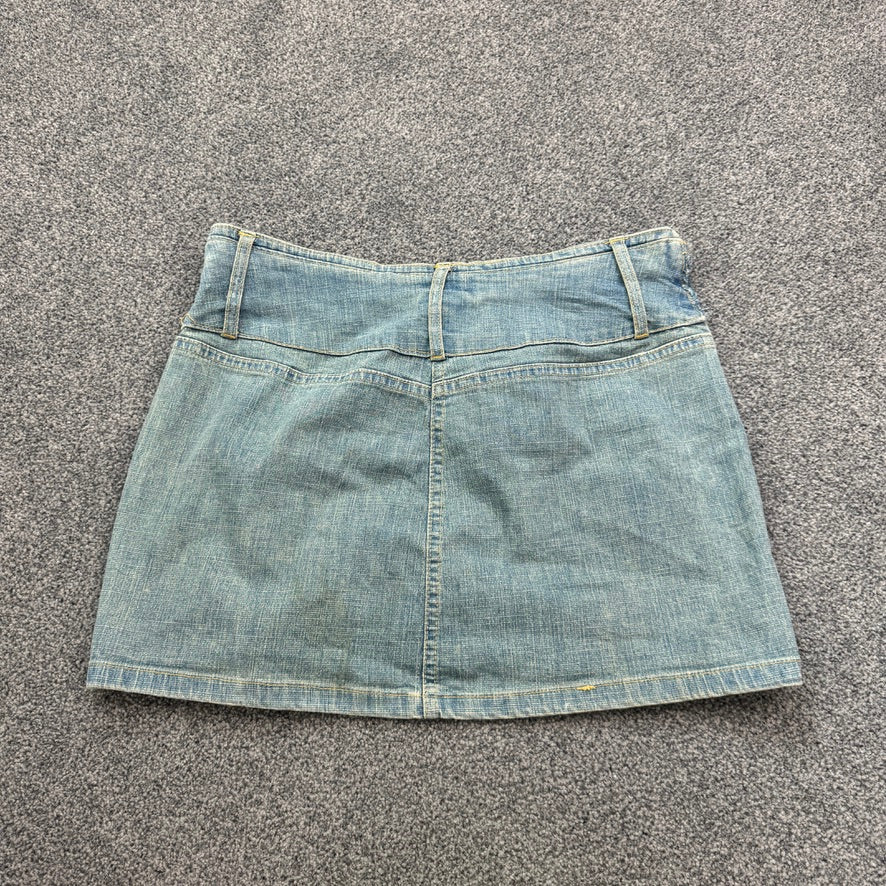 Y2K vintage Jane Norman faded denim mid rise mini skirt