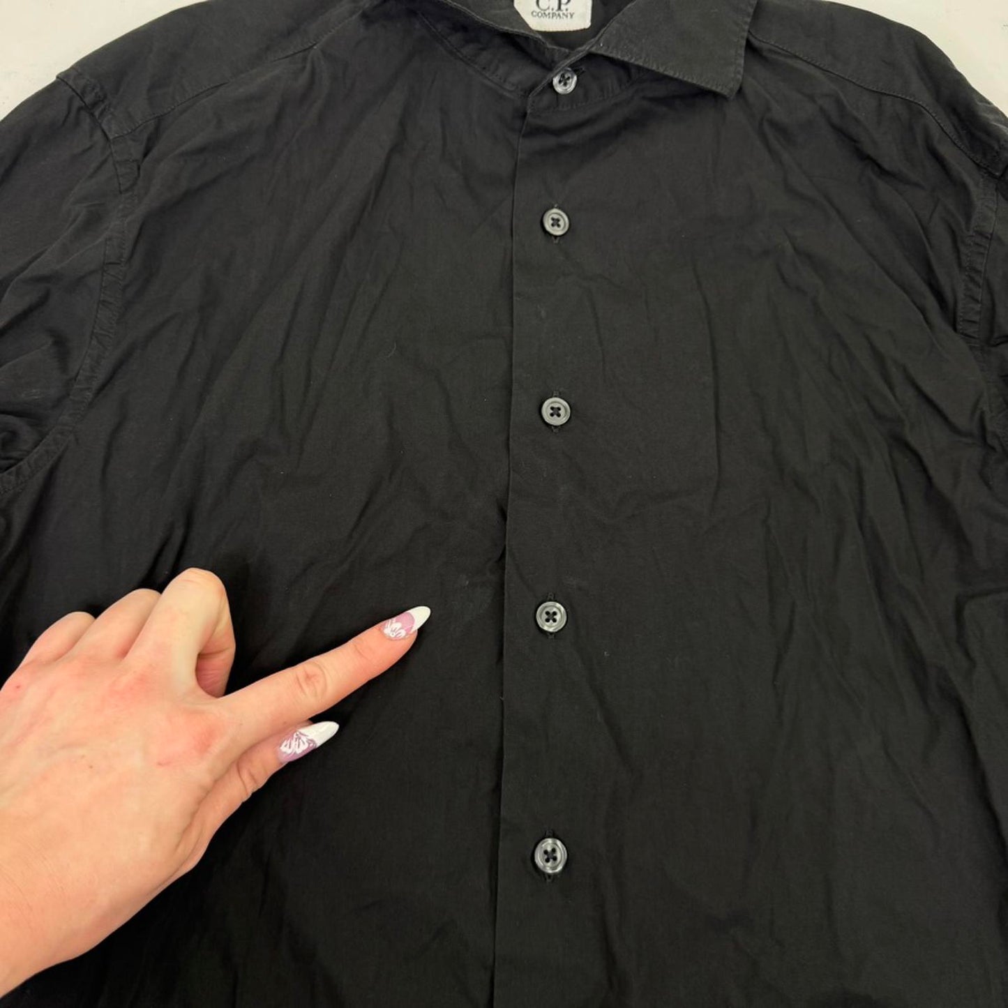 C.P. Company long sleeve shirt button up black tailored work formal