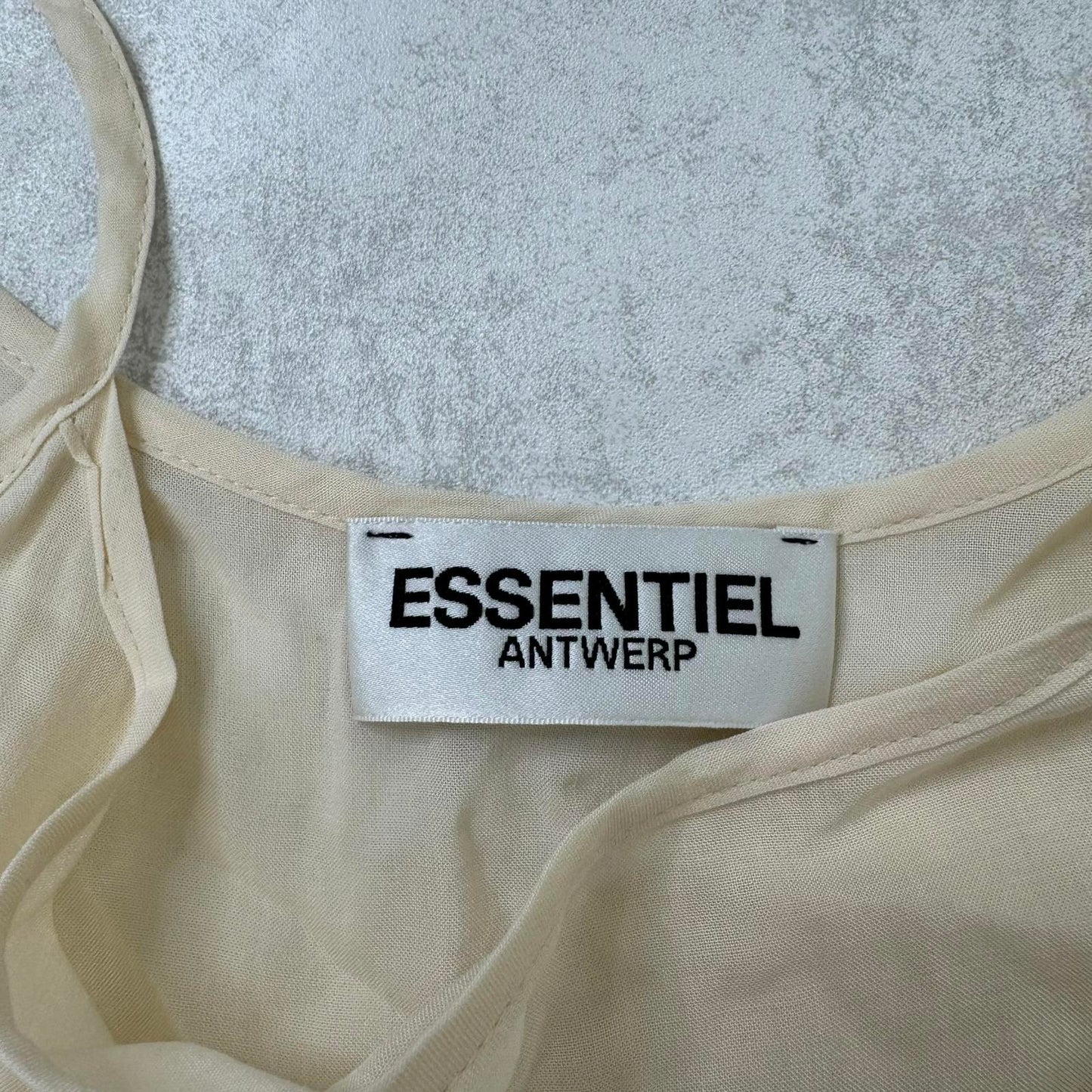 Essentiel Antwerp slip sheer mini short dress 100% viscose cream
