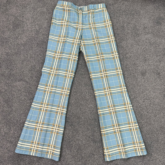 Y2K flare tartan trousers