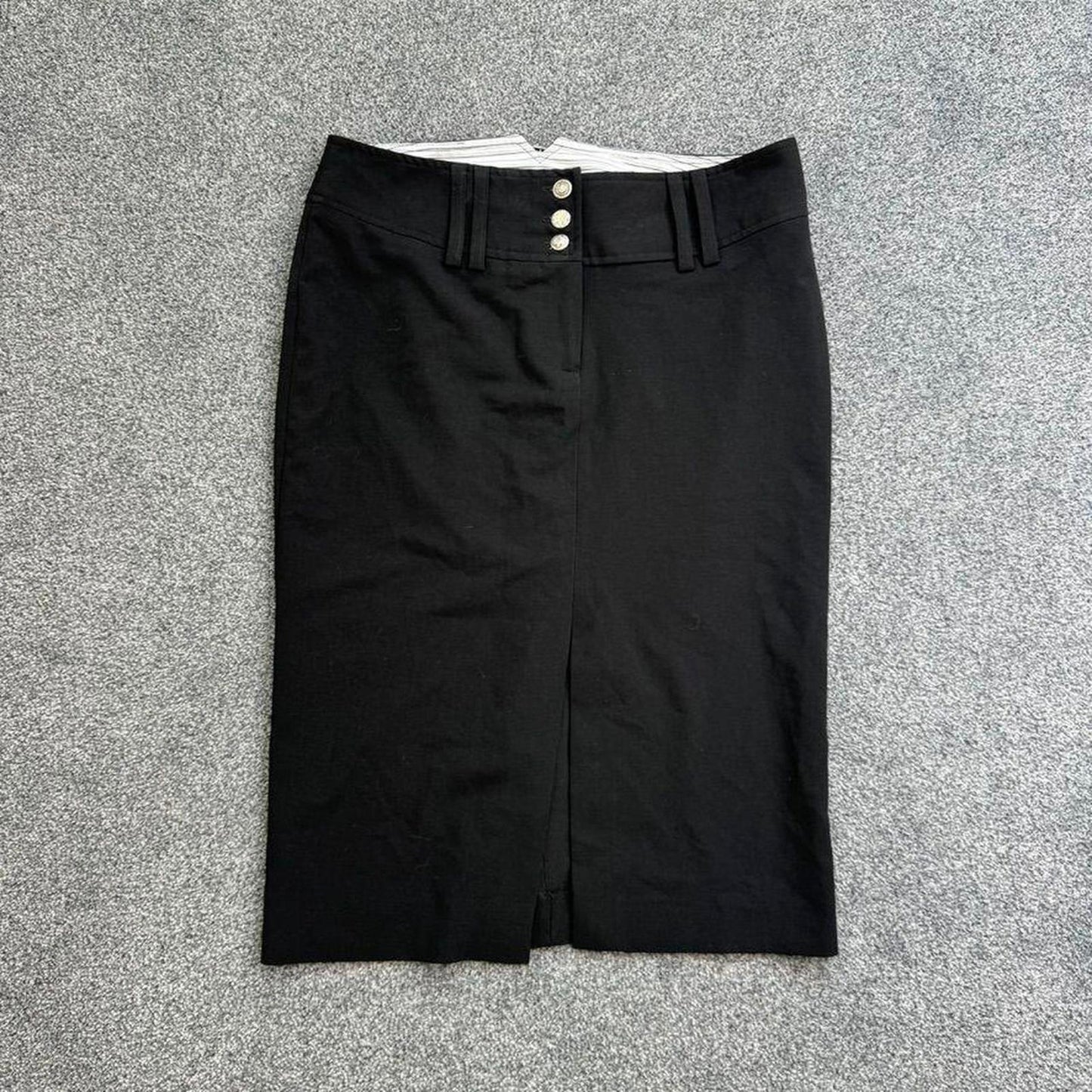 Y2K vintage River Island low rise office buckle formal pencil midi skirt fitted