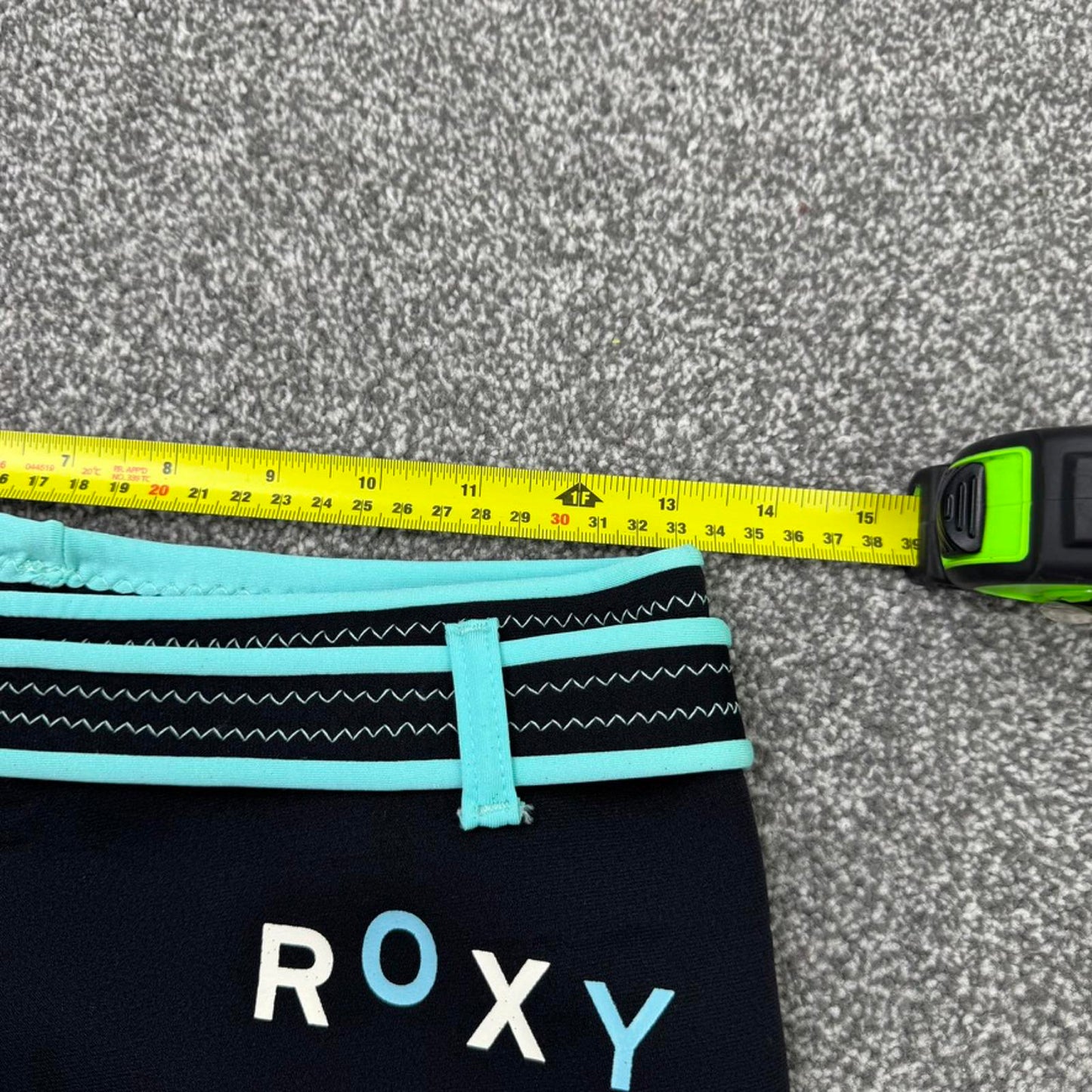 Y2K vintage Roxy hot pant shorts neoprene blend black blue mini