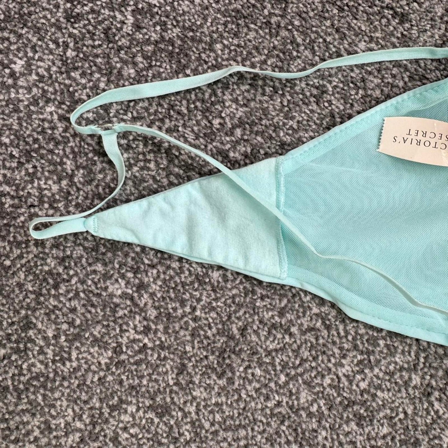 Y2K vintage 2008 Victoria's Secret Angels Satin Thong V-String baby blue medium