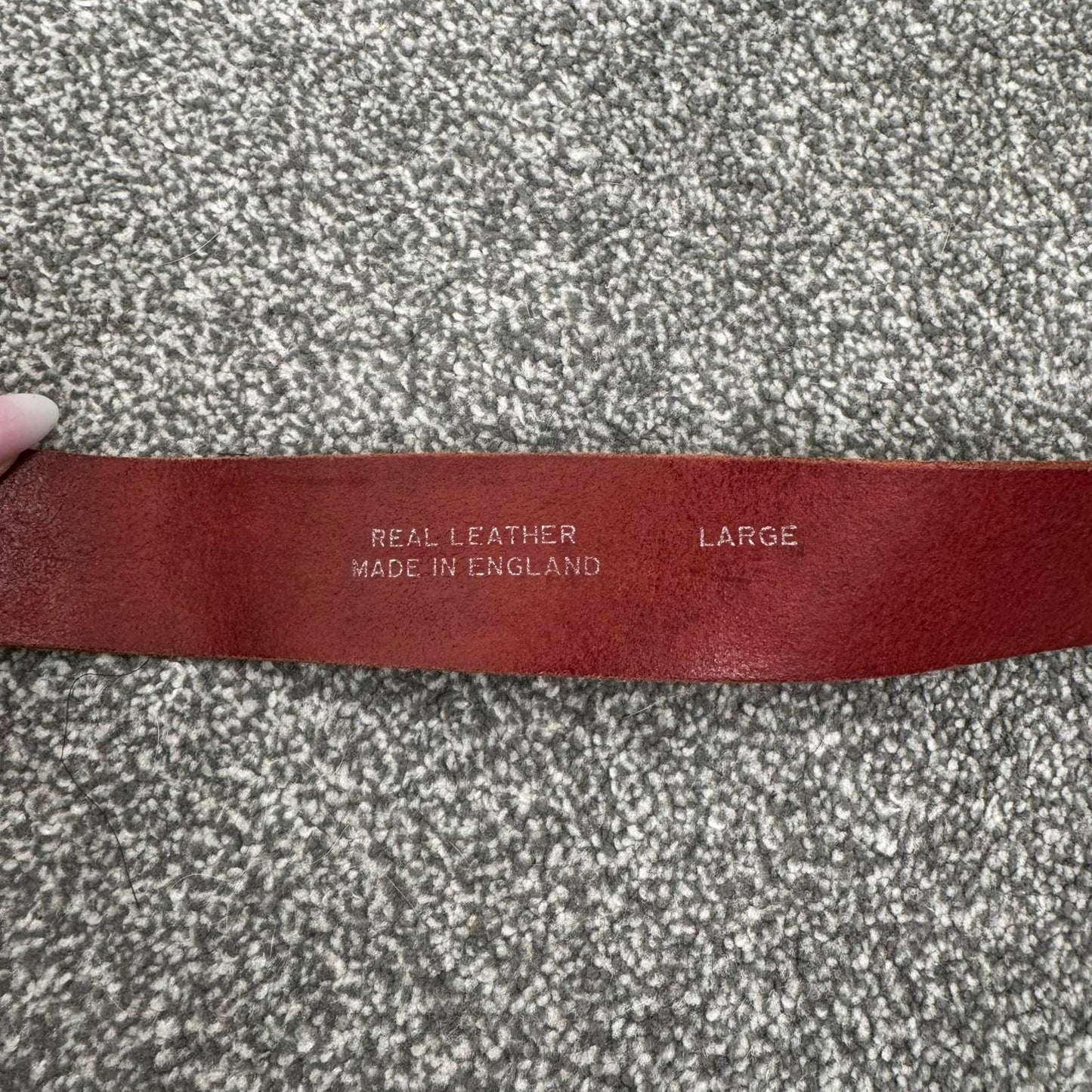 Y2K vintage real leather square buckle belt red embossed